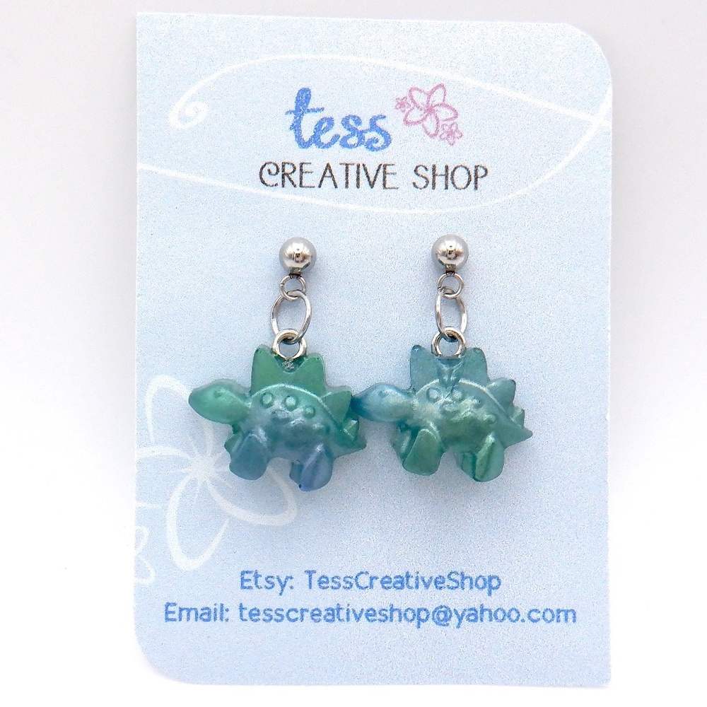 Small Resin Dinosaurs Earrings NEW